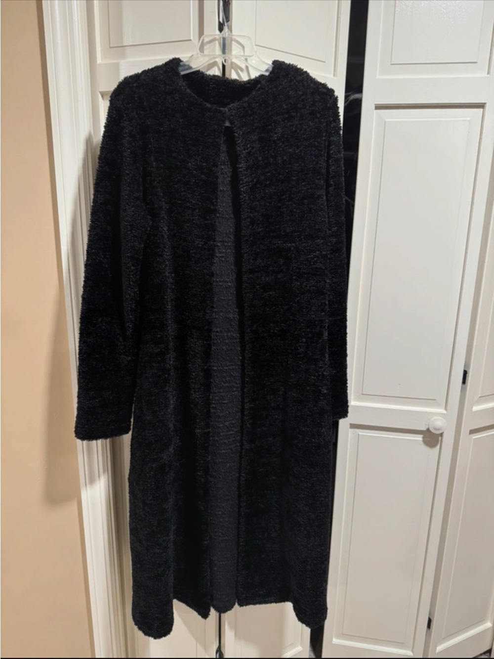White House Black Market Black Plush Longline Cardigan
